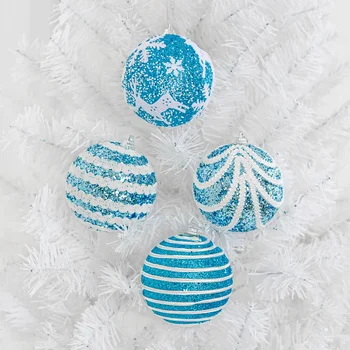Подвеска для украшения рождественской елки, синий шар из пенопласта, макет сцены, 8 см