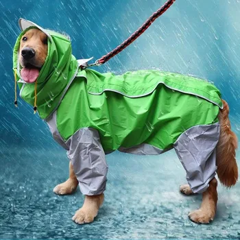 Собачий дождевик Водонепроницаемые костюмы для собак Точка Дождевая накидка для средних больших собак Куртка с капюшоном Пончо Пальто от дождя для домашних животных chubasquero para perrors