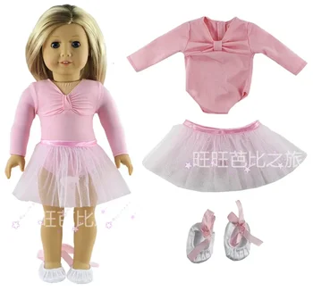 45 см Мода Розовое Балетное Платье Наряд Для 18 Дюймов Американская Девушка Подарки Для Детей Подарок