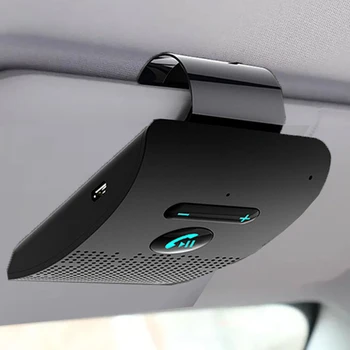 Bluetooth 5.0 Громкая связь Автомобильный комплект Hi-Fi Динамик 2 Вт Беспроводной аудиоприемник MP3 Музыкальный плеер Шумоподавление Солнцезащитный козырек Зажим
